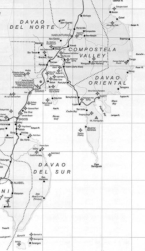 Davao Map, Davao Islands, Philippines